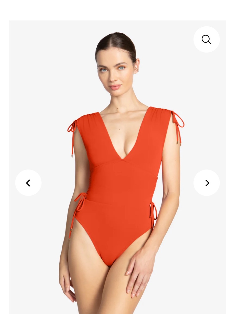 Robin Piccone AUBREY V PLUNGE ONE PIECE in Pimento. Size 6